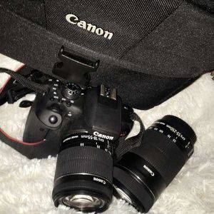 Canon t6i with 2 lenses & bag